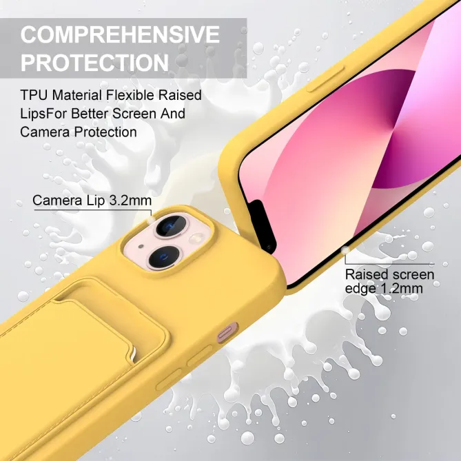 Coque avec Mini Cordon iPhone 14 Silicone et Porte-carte