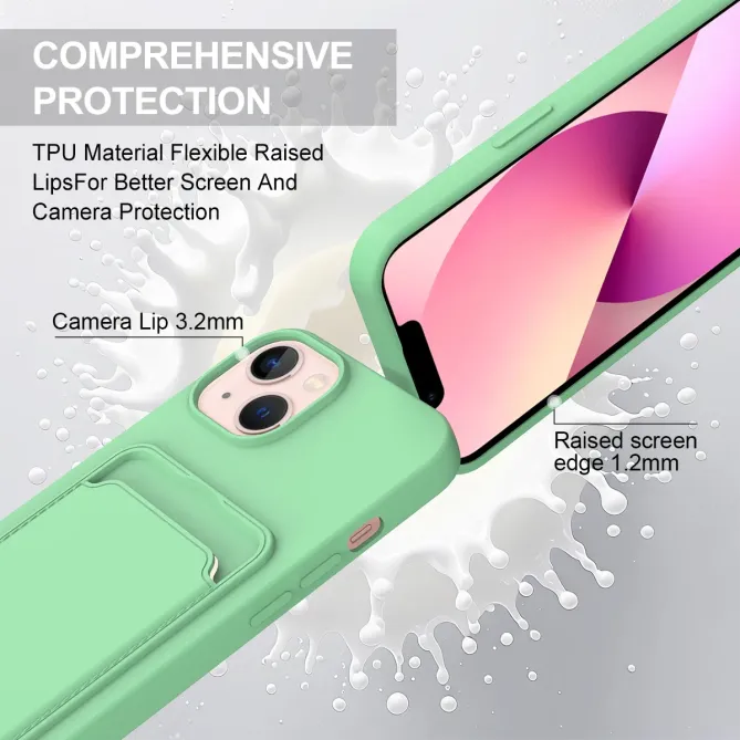 Coque avec Mini Cordon iPhone 14 Silicone et Porte-carte