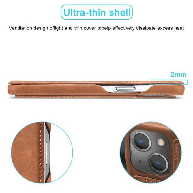 Coque iPhone 14 LC.IMEEKE avec rabat simili cuir