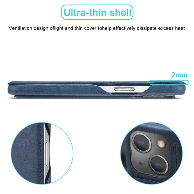 Coque iPhone 14 LC.IMEEKE avec rabat simili cuir