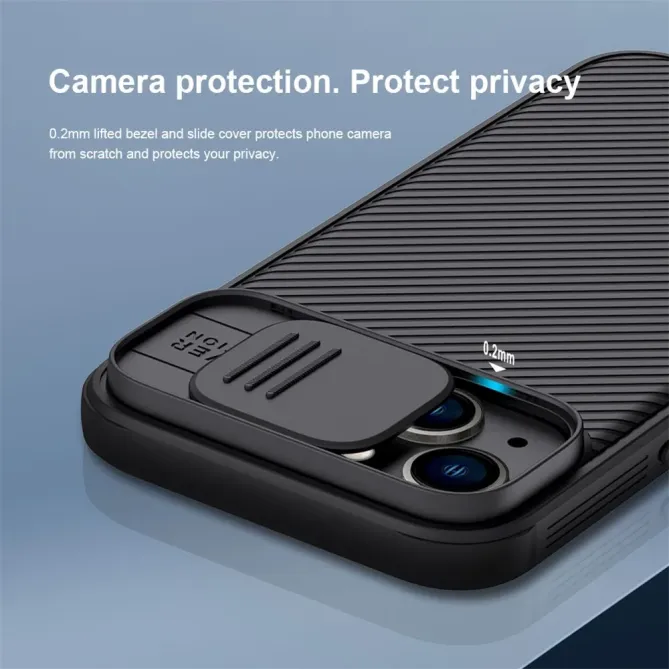 Coque iPhone 14 CamShield avec cache objectif arrière