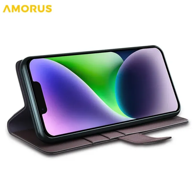 Étui iPhone 14 portefeuille en cuir premium