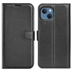 Housse iPhone 14 portefeuille style cuir