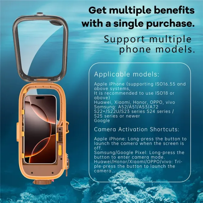 Coque Universelle Plongée 15 m | Télécommande | 7"