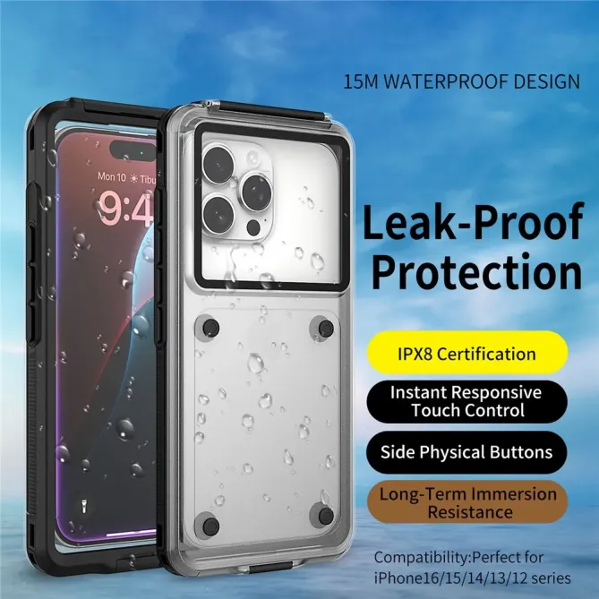 Coque étanche iPhone 17 Pro Max / 15 Pro Max / 14 Pro Max | IP68 30 m