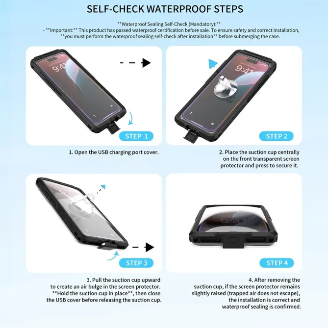 Coque étanche iPhone 17 Pro Max / 15 Pro Max / 14 Pro Max | IP68 30 m