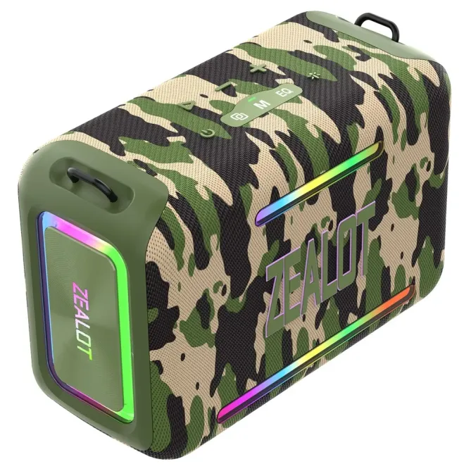 Enceinte camouflage 120W | Outdoor, TWS stéréo & batterie 24000mAh