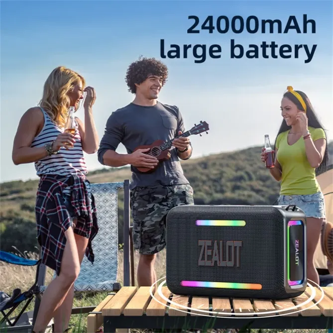 Enceinte camouflage 120W | Outdoor, TWS stéréo & batterie 24000mAh