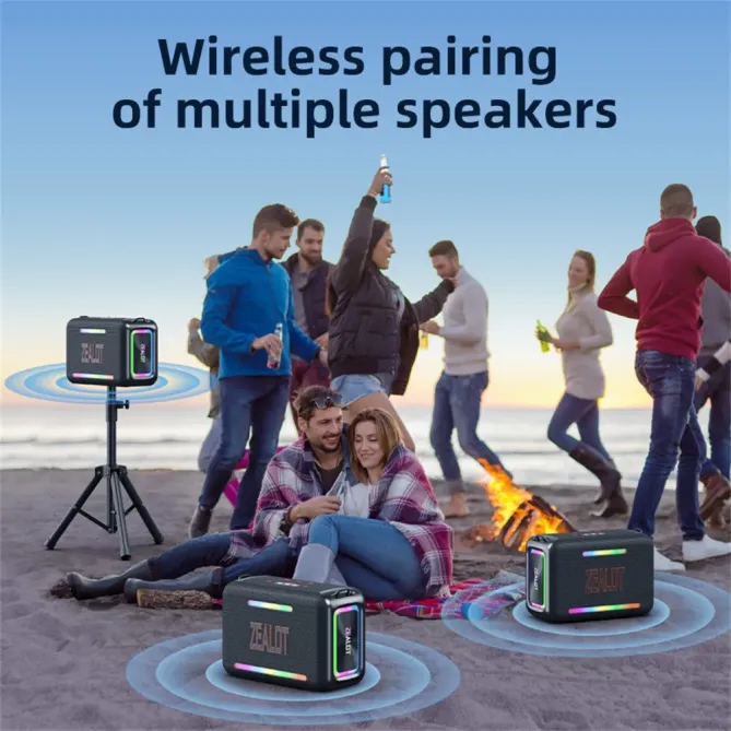 Enceinte camouflage 120W | Outdoor, TWS stéréo & batterie 24000mAh