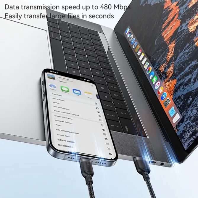 Câble USB-A / USB-C 2m tressé | 3A 18W