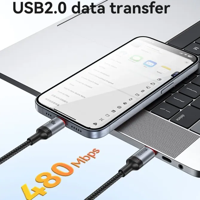 Câble USB-C / USB-C 2m tressé | 240W ultra-rapide