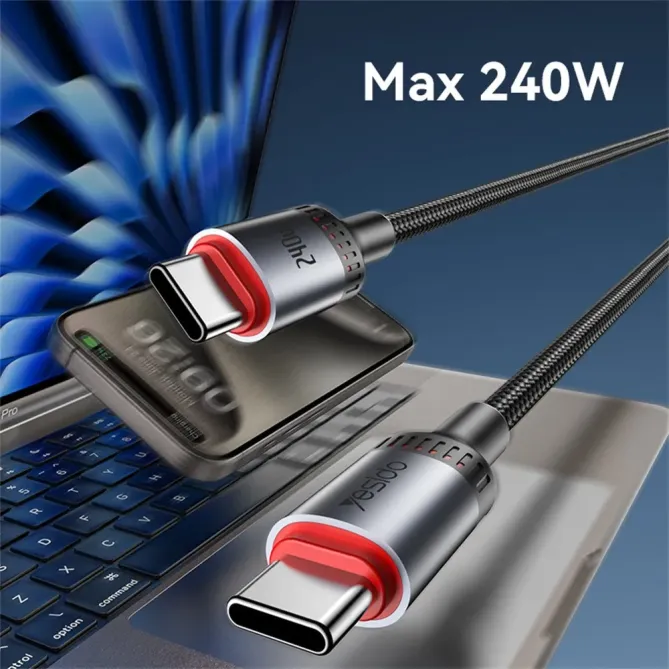 Câble USB-C / USB-C 1,2m tressé | 240W ultra-rapide