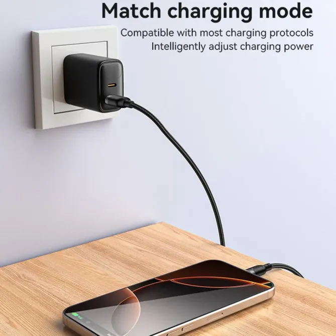 Câble USB-A / USB-C 0,3m tressé | 3A 18W