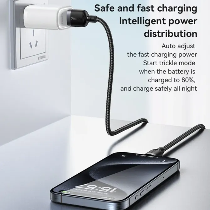 Câble USB-A / USB-C 0,3m tressé | 3A 18W