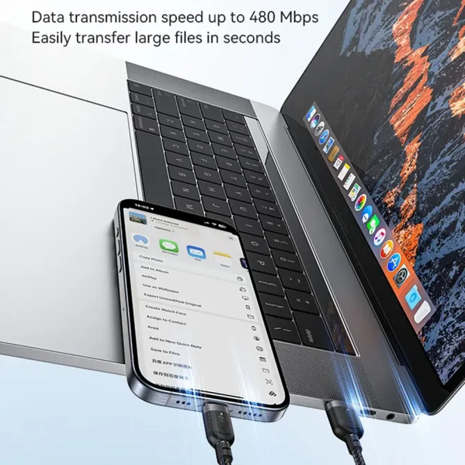 Câble USB-A / USB-C 0,3m tressé | 3A 18W
