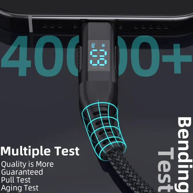 Câble USB-C / USB-C 3m | 60W + affichage digital