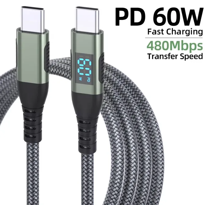 Câble USB-C / USB-C 3m | 60W + affichage digital
