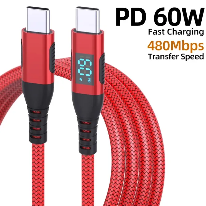 Câble USB-C / USB-C 3m | 60W + affichage digital