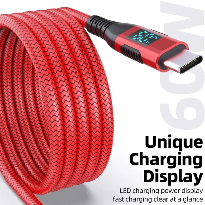 Câble USB-C / USB-C 3m | 60W + affichage digital