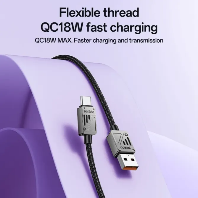 Câble USB-A / USB-C 1,2m tressé | zinc alloy 3A