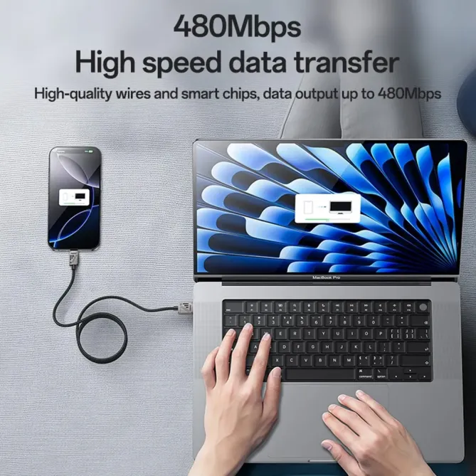 Câble USB-A / USB-C 1,2m tressé | zinc alloy 3A