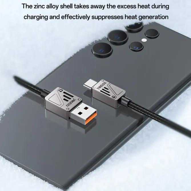 Câble USB-A / USB-C 1,2m tressé | zinc alloy 3A