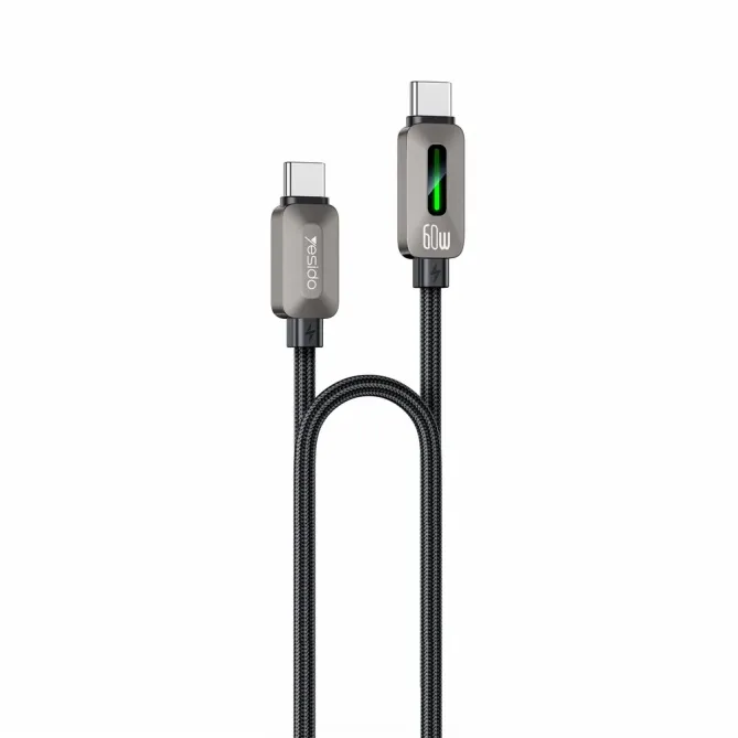 Câble USB-C / USB-C 1,2m tressé | 60W effet lumineux