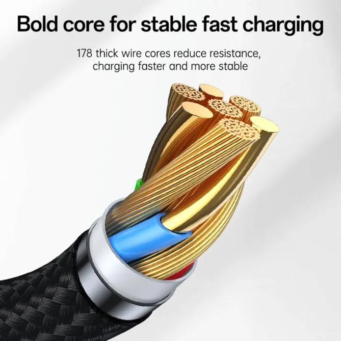 Câble USB-C / USB-C 1,2m tressé | 60W effet lumineux