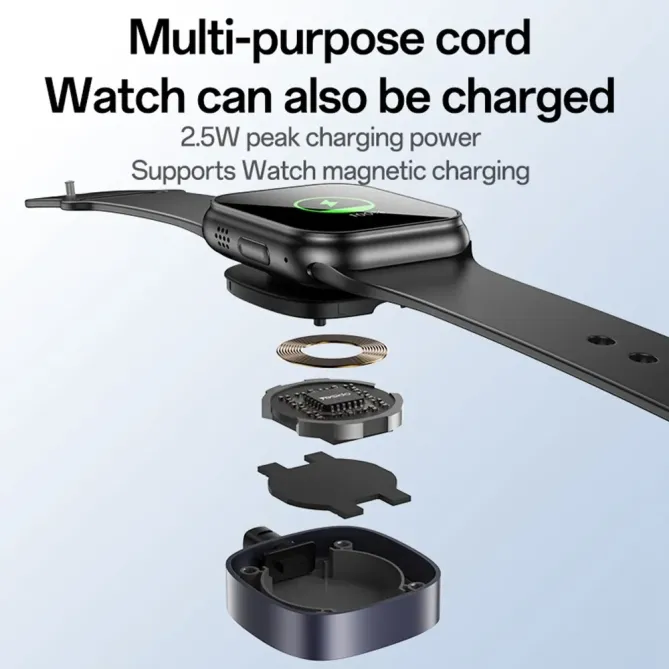Câble 2-en-1 USB-C / montre | 60W fast charge