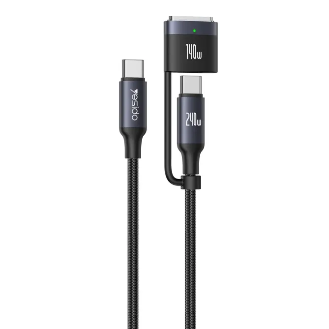 Câble 2-en-1 USB-C / magnétique | 240W/140W tressé