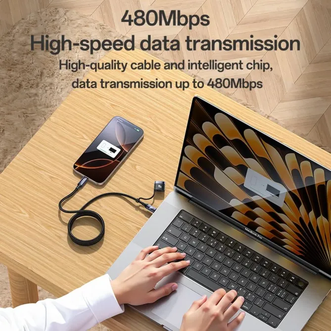 Câble 2-en-1 USB-C / magnétique | 240W/140W tressé
