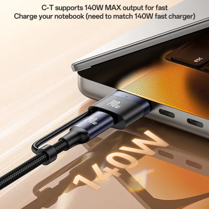 Câble 2-en-1 USB-C / magnétique | 240W/140W tressé