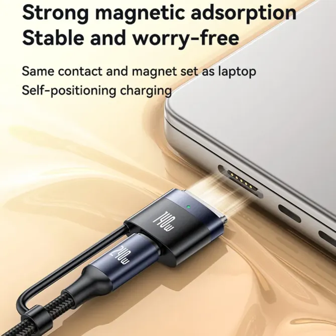 Câble 2-en-1 USB-C / magnétique | 240W/140W tressé