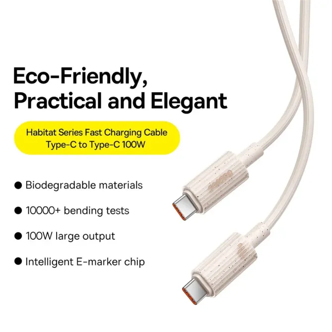 Câble Habitat USB-C / USB-C 2m | 100W éco-responsable