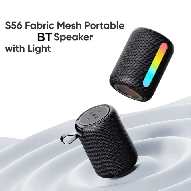 Enceinte BT tissu lumineuse | Son stéréo & multi-connexion