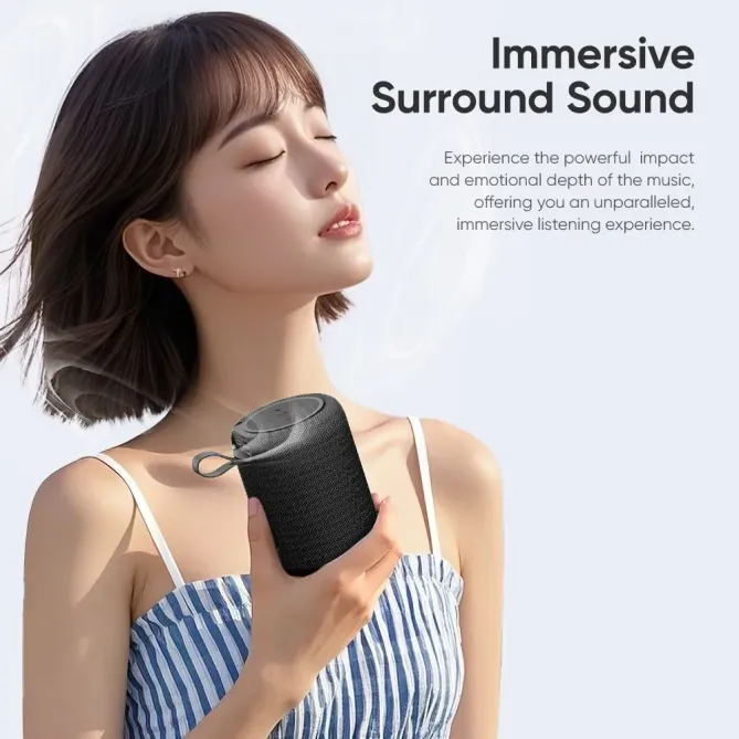 Enceinte BT tissu lumineuse | Son stéréo & multi-connexion