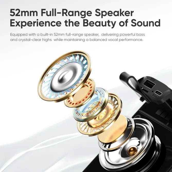 Enceinte BT tissu lumineuse | Son stéréo & multi-connexion