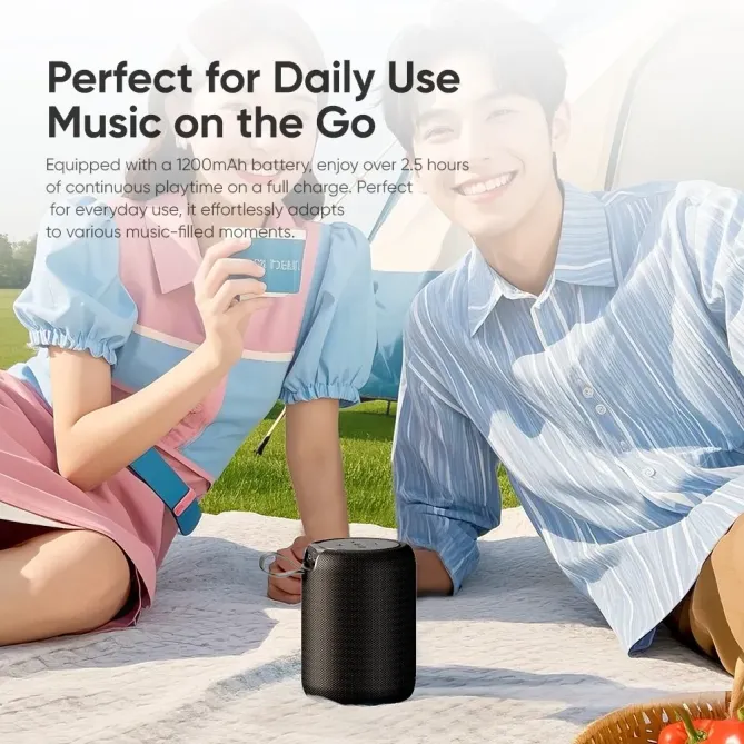 Enceinte BT tissu lumineuse | Son stéréo & multi-connexion