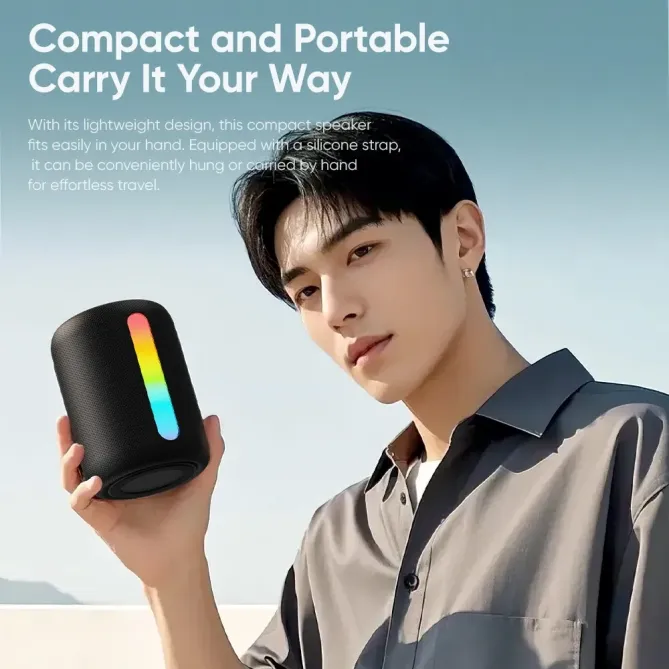 Enceinte BT tissu lumineuse | Son stéréo & multi-connexion