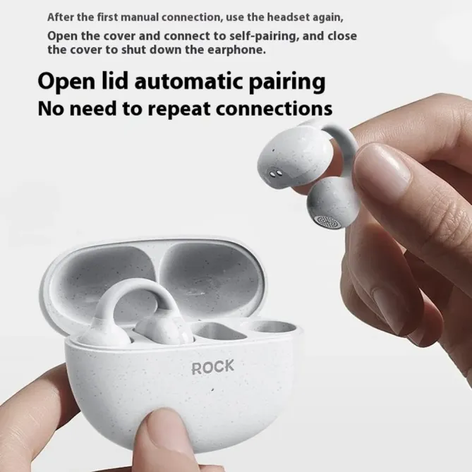 Écouteurs clip oreille ROCK | BT 5.4 IPX6 smart bass