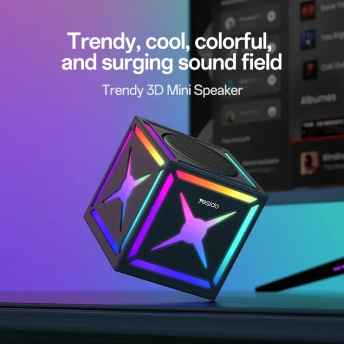 Cube enceinte 5W | RGB & TWS portable