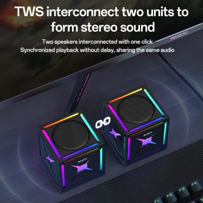 Cube enceinte 5W | RGB & TWS portable