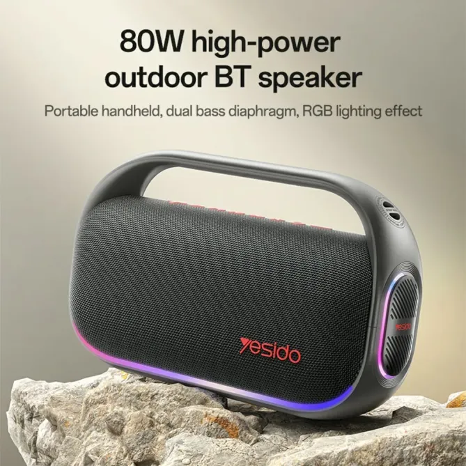 Enceinte 80W BT 5.0 | EQ 3 modes, waterproof, micro sans fil