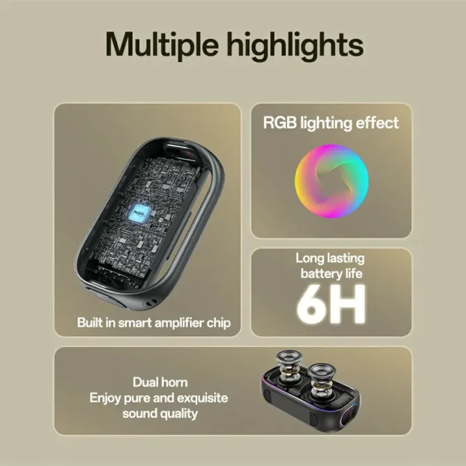 Enceinte 80W BT 5.0 | EQ 3 modes, waterproof, micro sans fil