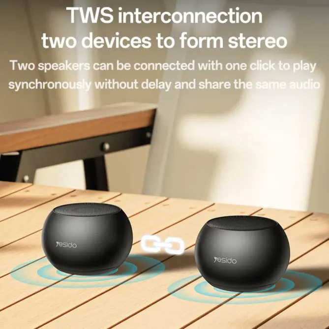 Enceinte mini YSW33 | Bluetooth 3W, TWS aluminium portable