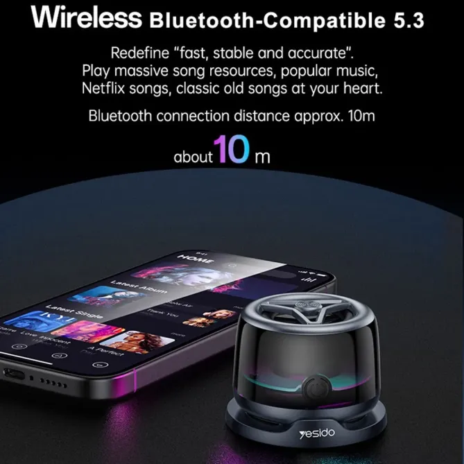 Enceinte mini magnétique | Bluetooth 3W, LED, TWS, MagSafe