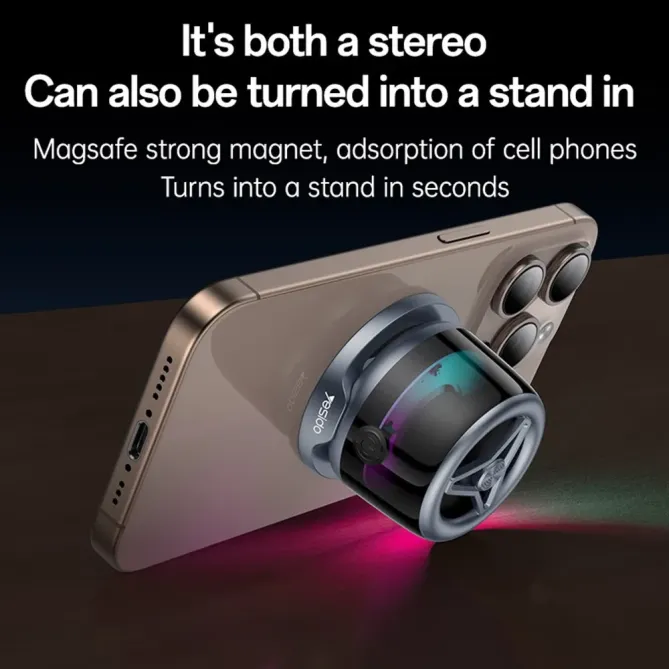 Enceinte mini magnétique | Bluetooth 3W, LED, TWS, MagSafe