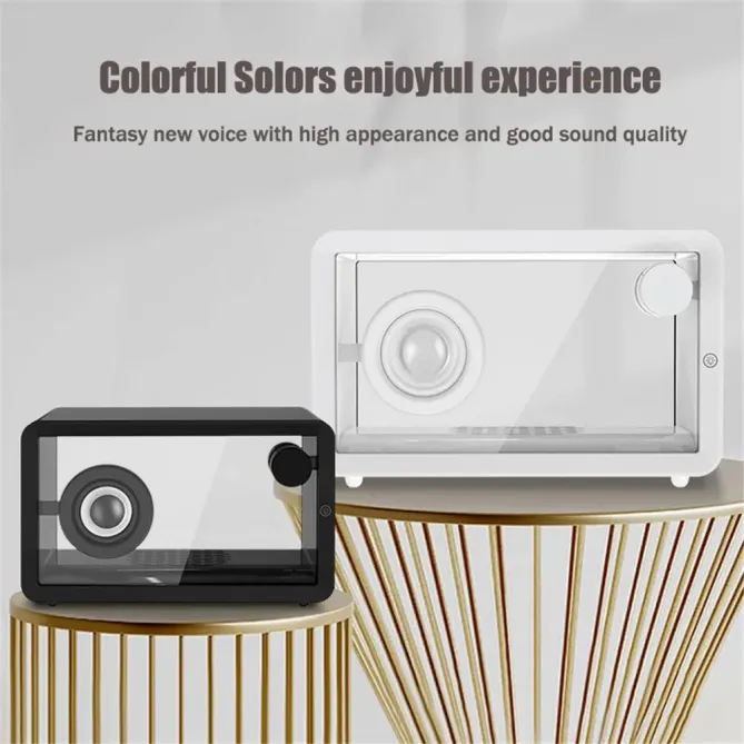 Enceinte transparente | HiFi 8W, RGB, rétro design