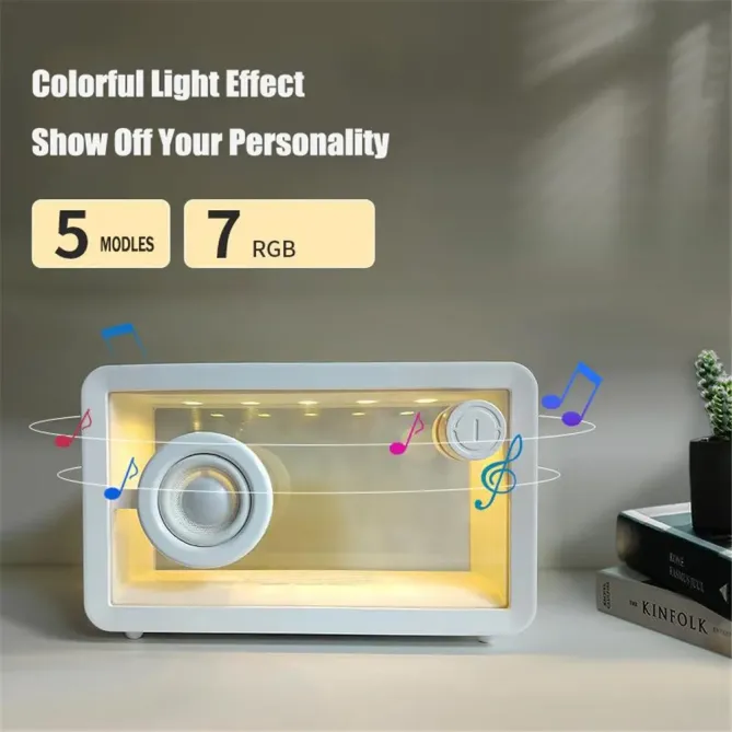 Enceinte transparente | HiFi 8W, RGB, rétro design