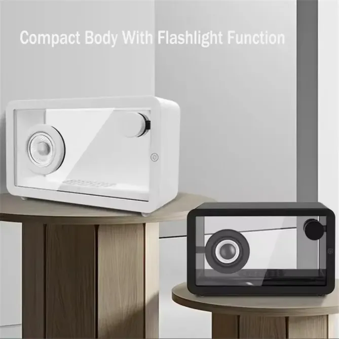 Enceinte transparente | HiFi 8W, RGB, rétro design